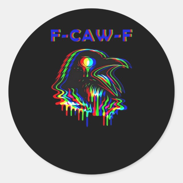 Sticker Rond F-Caw-F Halloween Music Party Essential (Devant)