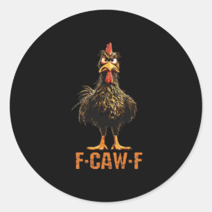 Sticker Rond F-Caw-F Simple Clean