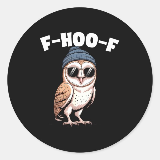 Sticker Rond F-hoo-f Funny Bird Meme Graphic  (Devant)