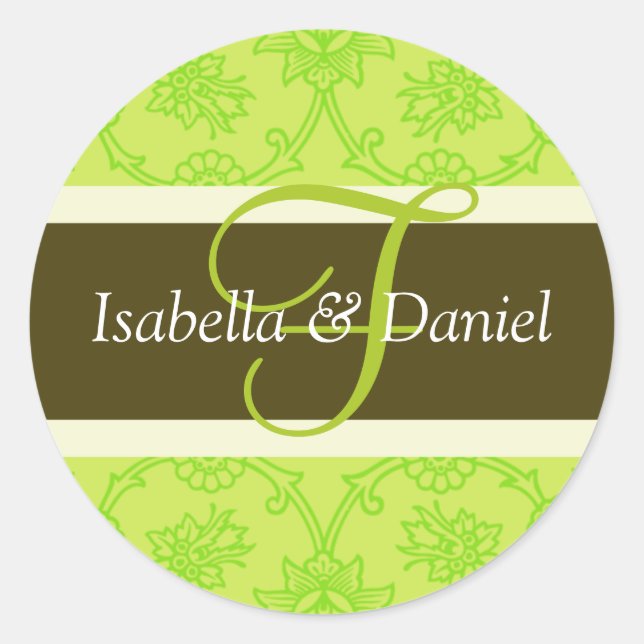 Sticker Rond F Monogrammes Pour Les Sceaux Faire-part de mariag (Devant)