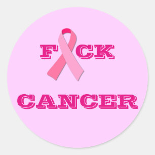 Sticker Rond F "Ruban rose" CANCER DE LA CK