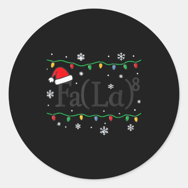 Sticker Rond Fa (la) 8 Funny Math Teacher Christmas Ugly Sweate (Devant)