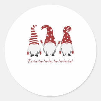 Sticker Rond Fa la la la gnomes, gonks