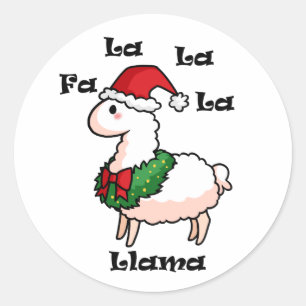 Sticker Rond Fa La La Llama