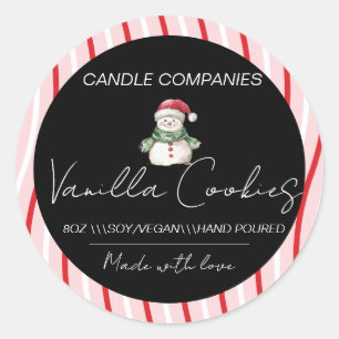 Sticker Rond Fabricant de bougies de bonhomme de neige de Noël 