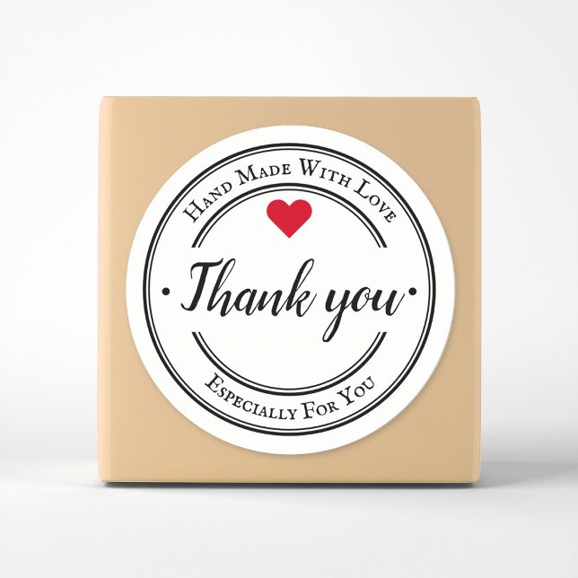 Sticker Rond Fabriqué à la main avec amour affaires tendance (Créateur téléchargé)