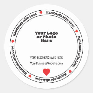 Sticker Rond Fabriqué à la main avec Love Business Insert - Coe