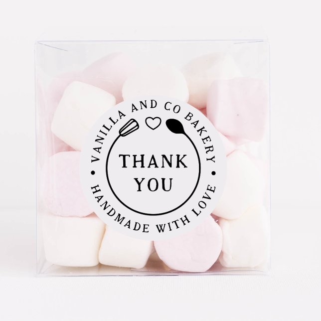 Sticker Rond Fabriqué à la main avec Merci d'amour Boulangerie  (Créateur téléchargé)
