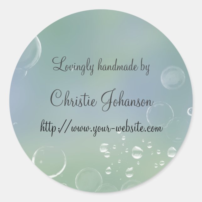 Sticker Rond Fabriqué à la main par - conception de bulles (Devant)