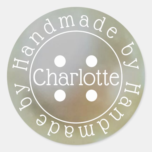 Sticker Rond Fabriqué à la main par couture bouton papier autoc (Devant)