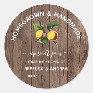 Sticker Rond Fabriqué à la maison et artisanal Apricot Confitur