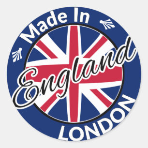 Sticker Rond Fabriqué à Londres Angleterre Union Jack Drapeau