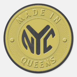 Sticker Rond Fabriqué À New York Queens
