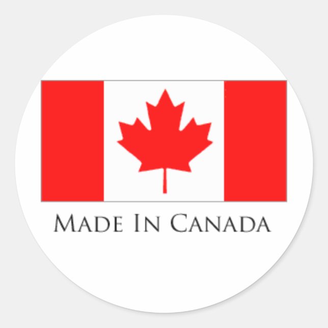 Sticker Rond Fabriqué au Canada (Devant)