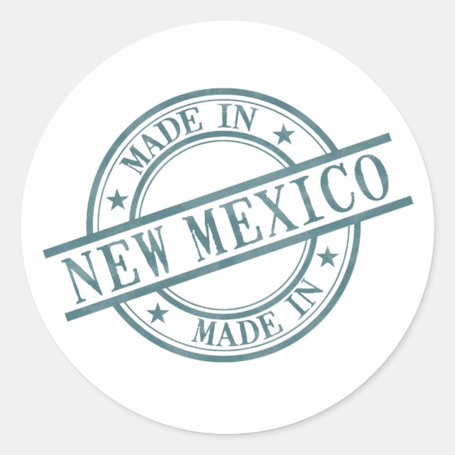 Sticker Rond Fabriqué au Nouveau-Mexique Logo en caoutchouc ver (Devant)