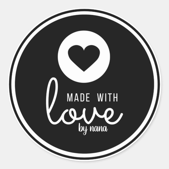 Sticker Rond Fabriqué avec amour (Devant)