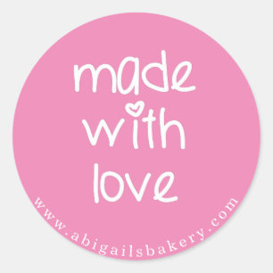 Sticker Rond Fabriqué avec amour - Couleur personnalisée