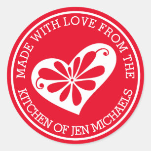 Sticker Rond Fabriqué avec amour de