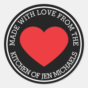 Sticker Rond Fabriqué avec amour de