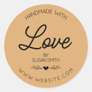 Sticker Rond Fabriqué avec amour fait main