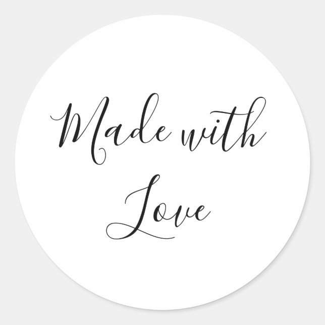 Sticker Rond Fabriqué avec amour fait main (Devant)