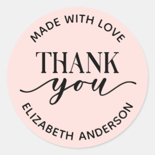 Sticker Rond Fabriqué avec amour Merci Petite entreprise
