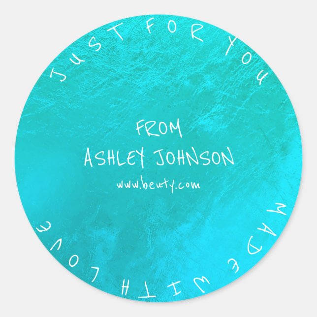 Sticker Rond Fabriqué Avec Amour Pour Vous Nom Blue Ocean Tiffa (Devant)