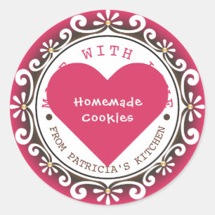 Sticker Rond Fabriqué Avec Des Biscuits Amoureux De La Cuisine 