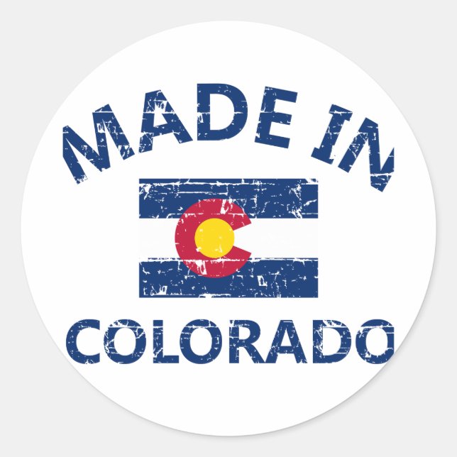Sticker Rond Fabriqué dans le Colorado (Devant)