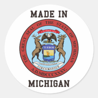 Sticker Rond Fabriqué Dans Le Michigan