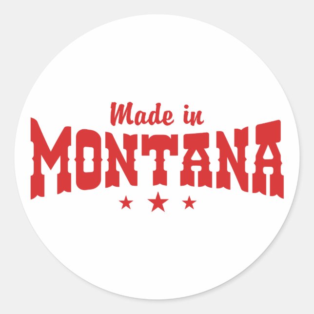 Sticker Rond Fabriqué Dans Le Montana (Devant)