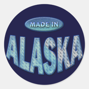 STICKER ROND FABRIQUÉ EN ALASKA