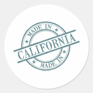 Sticker Rond Fabriqué en Californie Logo en caoutchouc rond ve