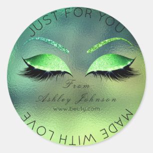 Sticker Rond Fabriqué Love Parties scintillant Lashes Beauté Ma