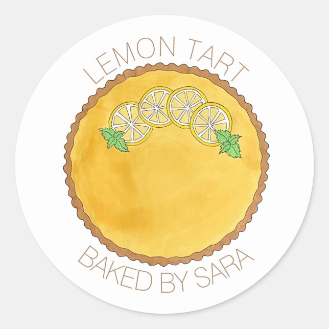 Sticker Rond Fabriqué maison à partir de la tarte au citron de  (Devant)