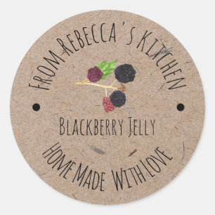 Sticker Rond Fabriqué maison avec amour Blackberry Bramble Jell