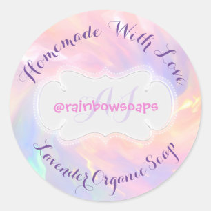 Sticker Rond Fabriqué Maison Avec Amour Instagra Web Name Soap