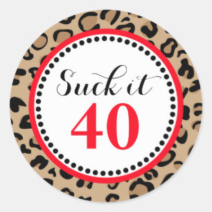 Sticker Rond Fabrique Quarty Leopard Anniversaire Sucker