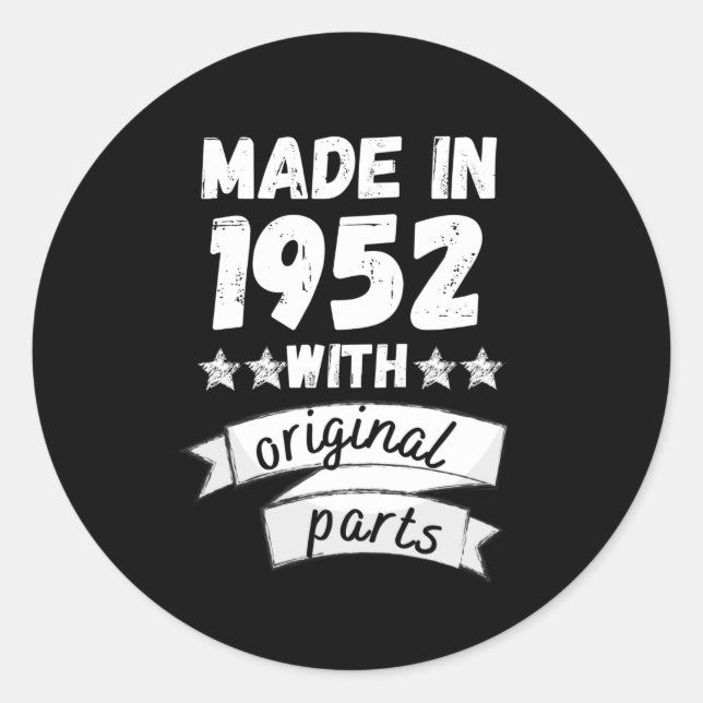 Sticker Rond fabriqués en 1952 avec pièces d'origine, (Devant)