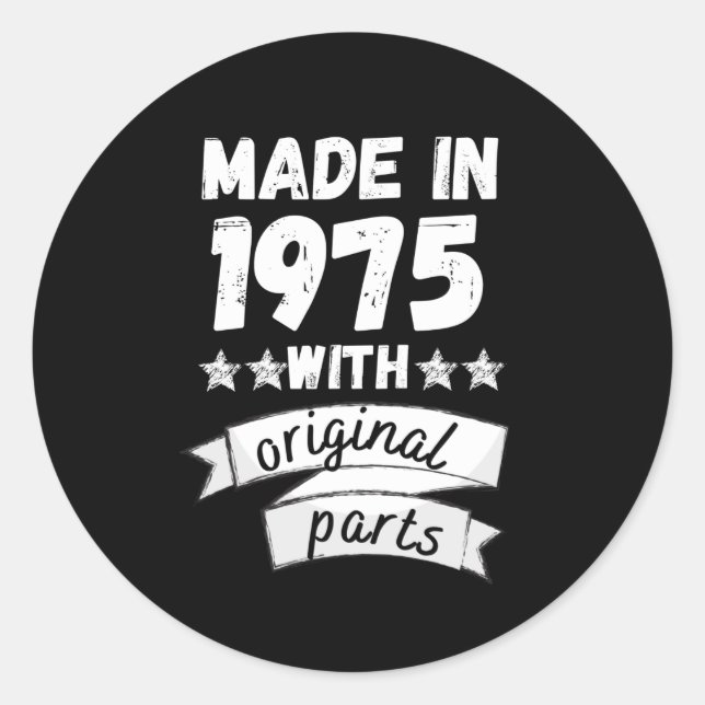 Sticker Rond fabriqués en 1975 avec des pièces d'origine, (Devant)