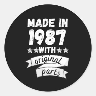 Sticker Rond fabriqués en 1987 avec des pièces d'origine,