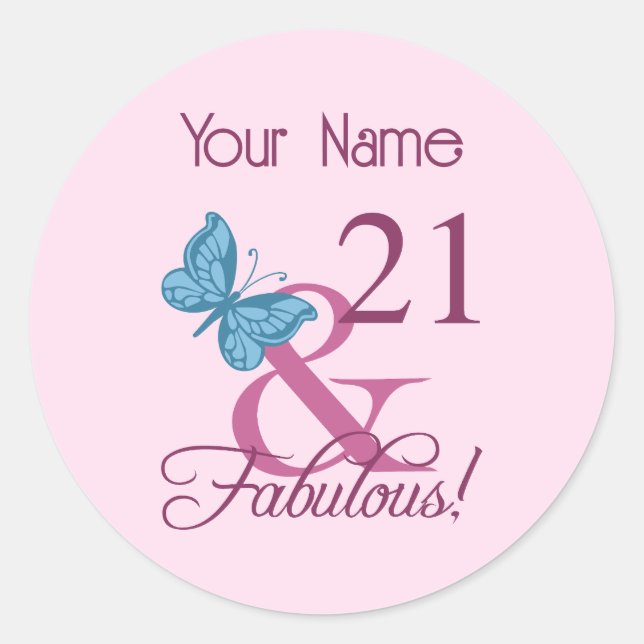 Sticker Rond Fabuleux 21e anniversaire (Devant)