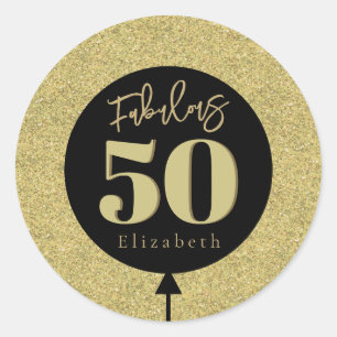 Sticker Rond Fabuleux 50 Gold Anniversaire