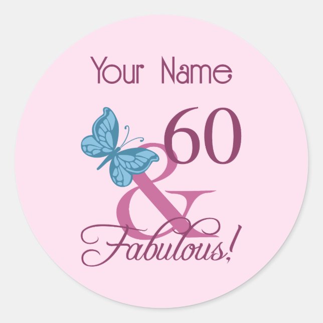 Sticker Rond Fabuleux 60e anniversaire (Devant)