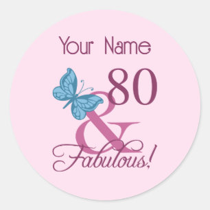 Sticker Rond Fabuleux 80e anniversaire