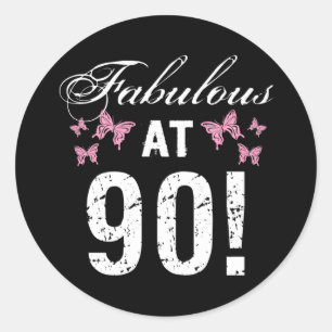 Sticker Rond Fabuleux 90e anniversaire