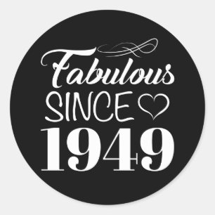 Sticker Rond Fabuleux depuis 1949 70e anniversaire