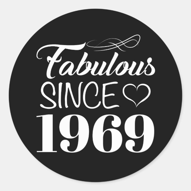 Sticker Rond Fabuleux depuis 1969 50e anniversaire (Devant)