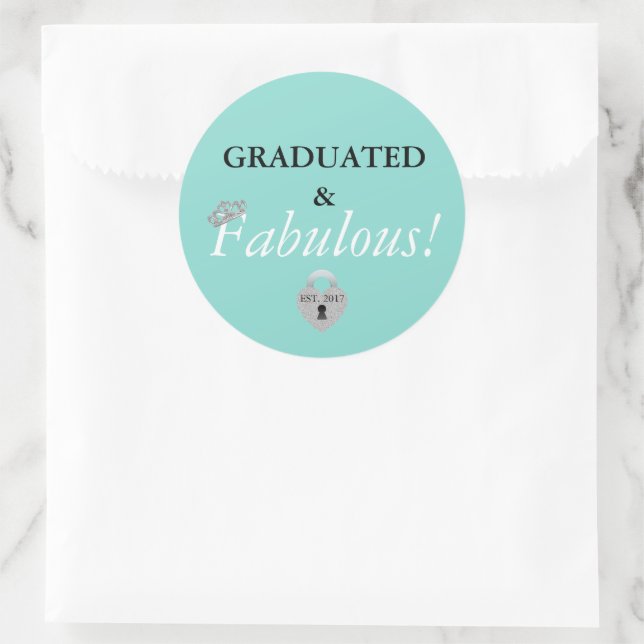 Sticker Rond Fabuleux Et Graduation Fête de célébration (Sac)