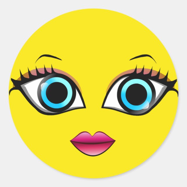 STICKER ROND FACE À LA FEMME (Devant)